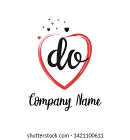 DO initial signature logo. handwriting logo template vector,
