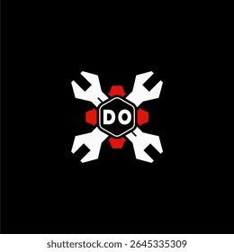 DO Initials Vektor Stok Otomotif Logo Design