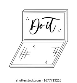¡Hazlo! Dibujo de doodle con letras.