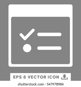 To do Items Calendar Page icon. Vector EPS illustration style is flat iconic symbol, white color.