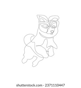 springen Sie in einem einzeiligen Kunstdesign