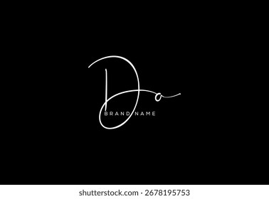 Logotipo cursivo de la escritura a mano de la belleza de la letra del DO.