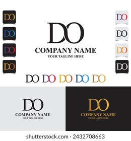 DO letter initials Brand logo Template with gradient color favicon