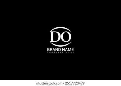 Diseño del logotipo de la letra de DO sobre fondo negro. Concepto de logotipo de letra de iniciales creativas DO. DO diseño de la letra.