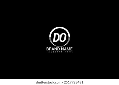 DO letter logo design on Black background. DO creative initials letter logo concept. DO letter design.