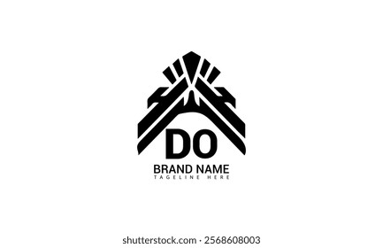 DO letter logo design on wiht background. DO creative initials letter logo concept. DO letter design.