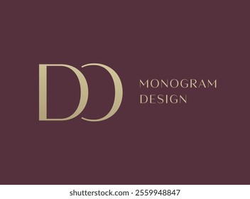 DO letter logo icon design. Classic style luxury initials monogram.