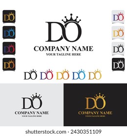 DO letter Luxury Brand logo Template with crown