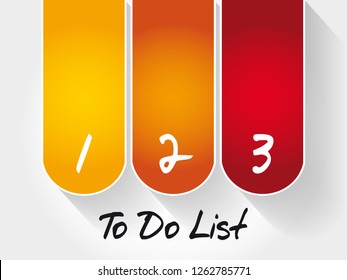 To Do List 3 steps, business concept background