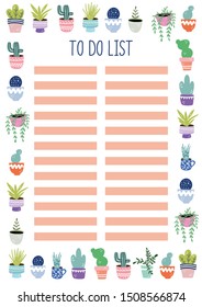 To do list A4 printable page for planner, diary, notebook or organiser. 