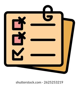 Para hacer el icono de agitación de lista. Esquema para hacer la lista de agitación Vector icono de color plano aislado