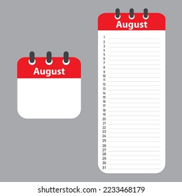 To do list for August, vector.