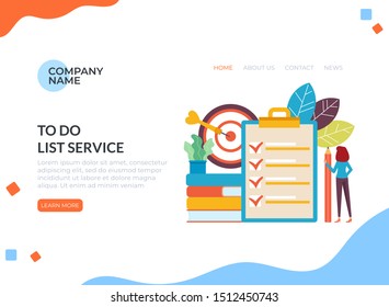 To do list banner poster concept. Vector graphic design flat cartoon illustration