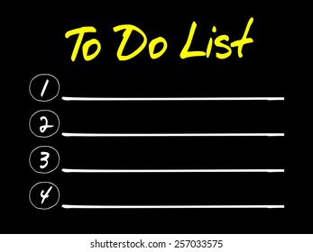 TO DO LIST blank list, business concept