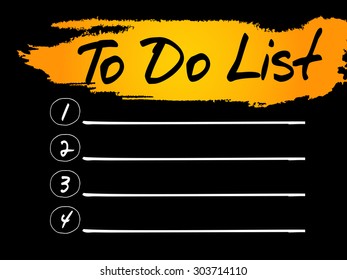 TO DO LIST blank list, business concept
