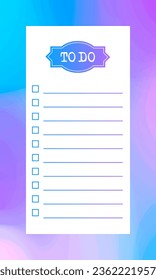 To do list blank template with check box, abstract  background