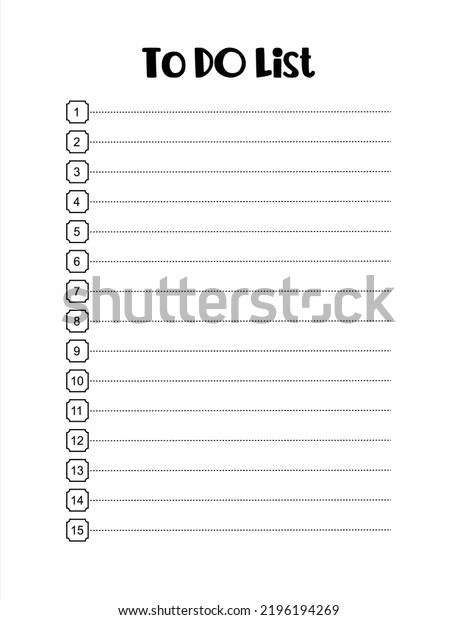 Do List Blank Template Doted Lines Stock Vector (Royalty Free ...