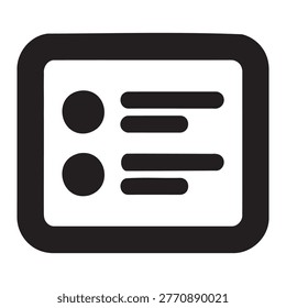 To do list or bullet points inside chat bubble icon