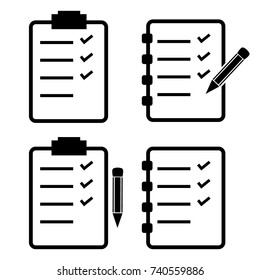To do list, check list clipboard vector icon set