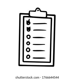 To do list check task doodle icon isolated