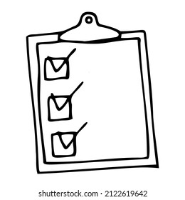 To do list, checkbox in doodle style Vector Illustration.