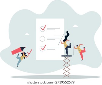 Hacer lista como lista de verificación con agenda de trabajo y tareas. vida y empleo de las personas.