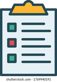 To do List with Clip Board Concept, Check list Vector Color Icon Design, Business and Finance Symbol on white background