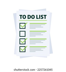 To do list clipboard. Check mark. Work planning or schedule. Vector illustration.