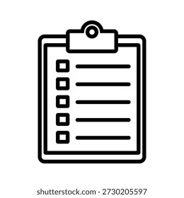To Do List Clipboard Symbol Simple Line Art Vector