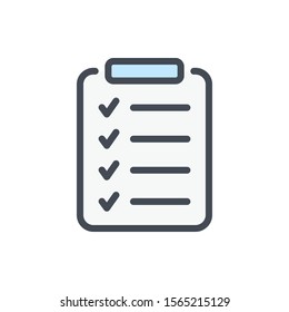 To do list color line icon. Plan checklist colorful vector outline sign.