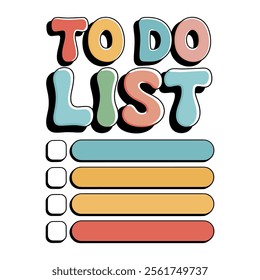 To do list is a colorful poster with a rainbow image