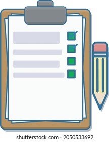 To do list concept flat icon with pencil