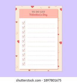 To do list concept illustration in Valentine's day.