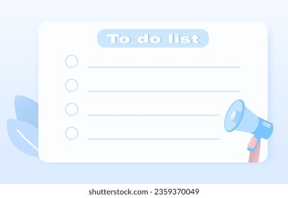 To do list concept. Template of to do list, checklist, schedule plan, assignment items, tasks management, productivity tools. Flat vector design illustration.