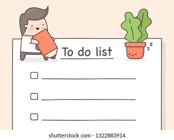 To do list. Cute doodle illustration.