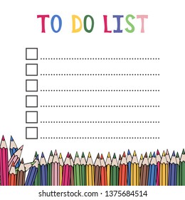 Do List Design Colored Pencils Vector Stock Vector (Royalty Free ...