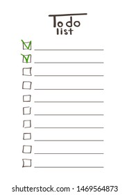 To do list. Doodle sketching design. Vector illustration. Empty notepad checklist