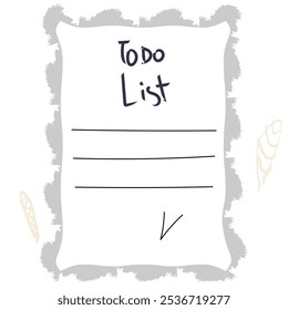 To Do List  Doodle Vector Background with Craft Frame