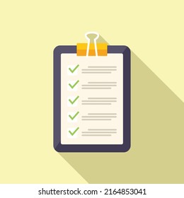 To do list expertise icon flat vector. Quality expert. Work trust