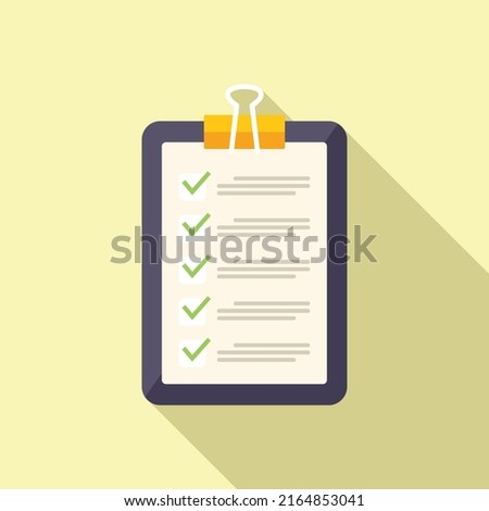 To do list expertise icon flat vector. Quality expert. Work trust