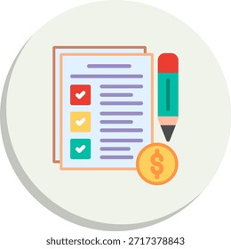 To Do List Flat Circle Style Icon