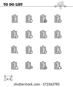 To do list flat icon set. Collection of high quality outline symbols for web design, mobile app. To do list vector thin line icons or logo.