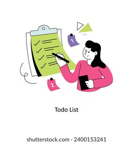 To do List Flat Style Design Vector illustration. Stock illustration