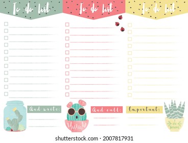 To do list with floral motifs