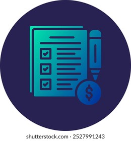 To Do List Glyph Circle Gradient Icon