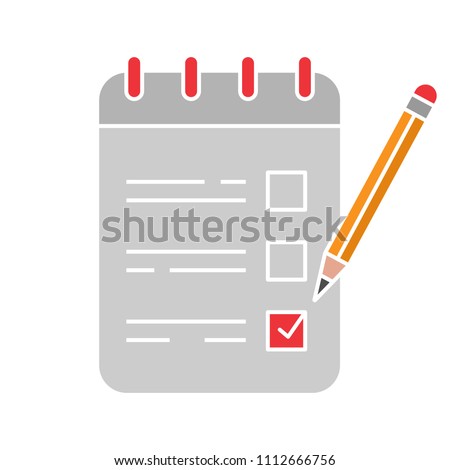 To do list glyph color icon. Notepad with pencil. Taking notes. Checklist. Silhouette symbol on white background with no outline. Negative space. Vector illustration