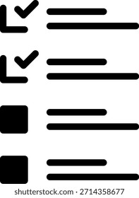 Para hacer la lista Icono de glifo Ilustración Vector