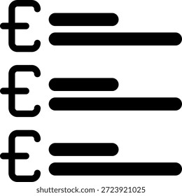 Para hacer la lista Icono de glifo Ilustración Vector