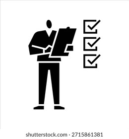 Icono de glifo de lista de tareas pendientes.