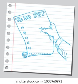 To do list in hand